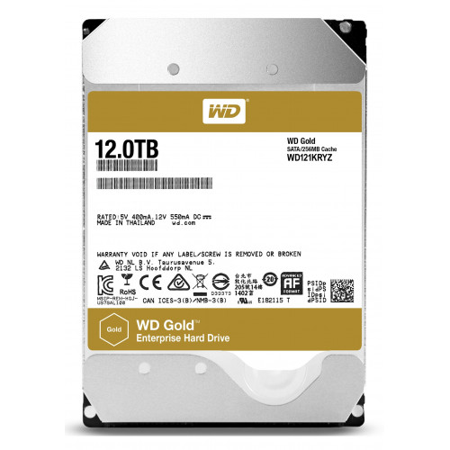 Жесткий диск WD 3.5 SATA 3.0 12TB 7200 256MB Gold (WD121KRYZ)