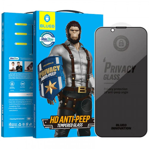 Защитное стекло Blueo Full Cover 2.5D Anti-Peep для Apple iPhone 14 Pro