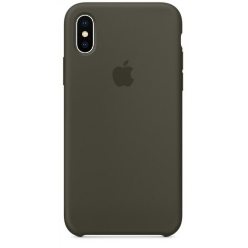 Силиконовый чехол Apple Silicone Case Dark Oliva (1:1) для iPhone XS
