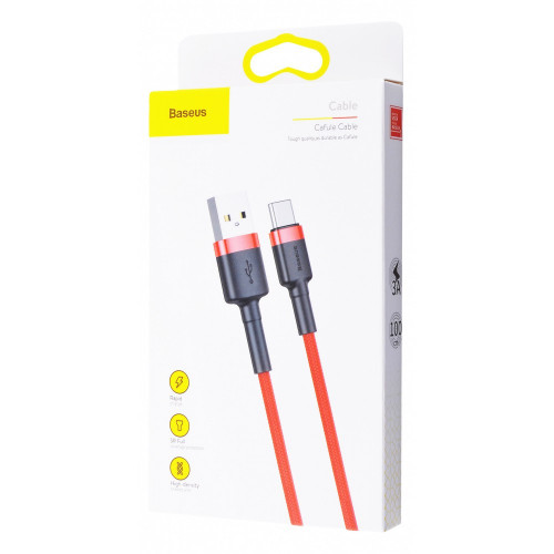 Кабель Baseus Cafule Cable USB for Type-C 3A 1M Red (CATKLF-B09)